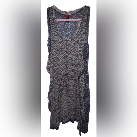 Vivienne Tam 100% Silk Two Print Dress/Tunic with Side Ruffles - Picture 5 of 8